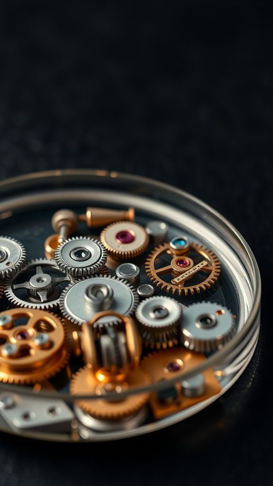Resin coaster with embedded tiny watch gears