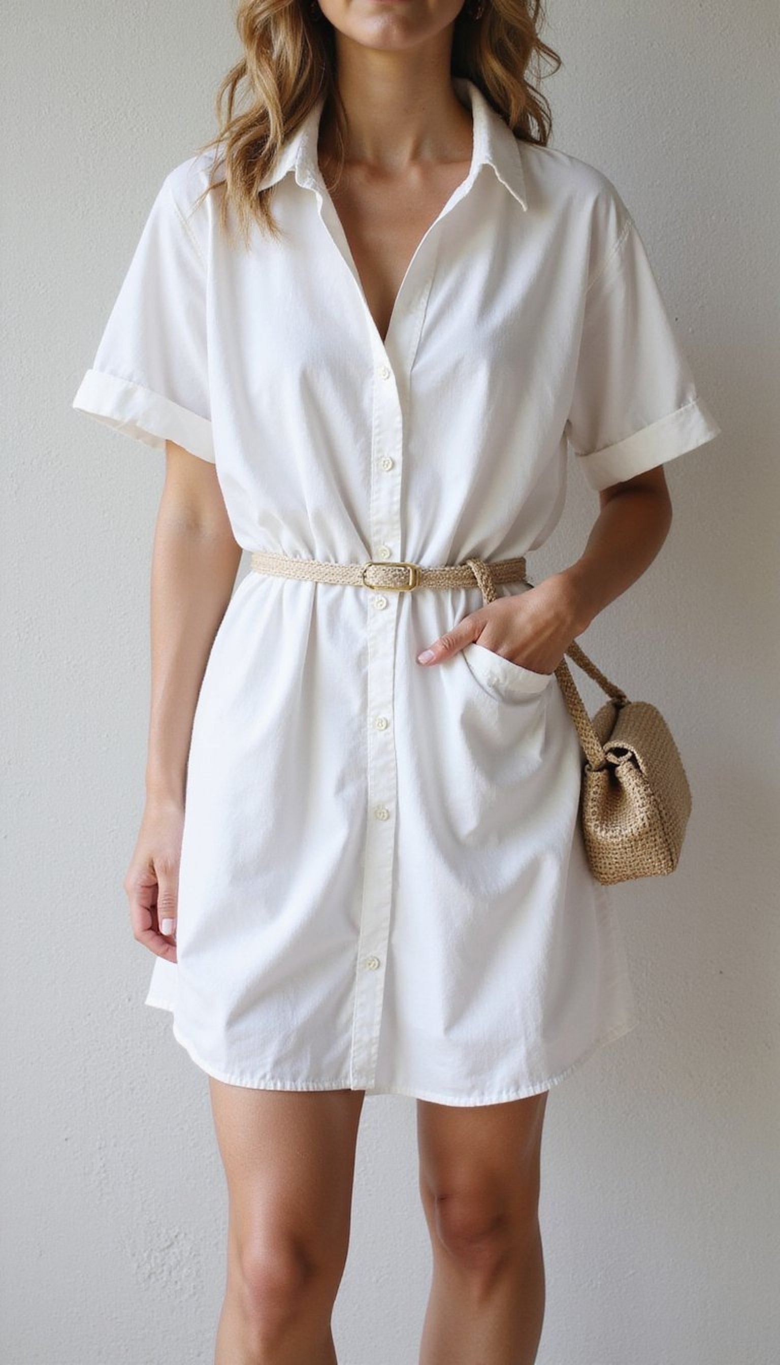Knotted Tee Dress From Dad's Oversized Shirt