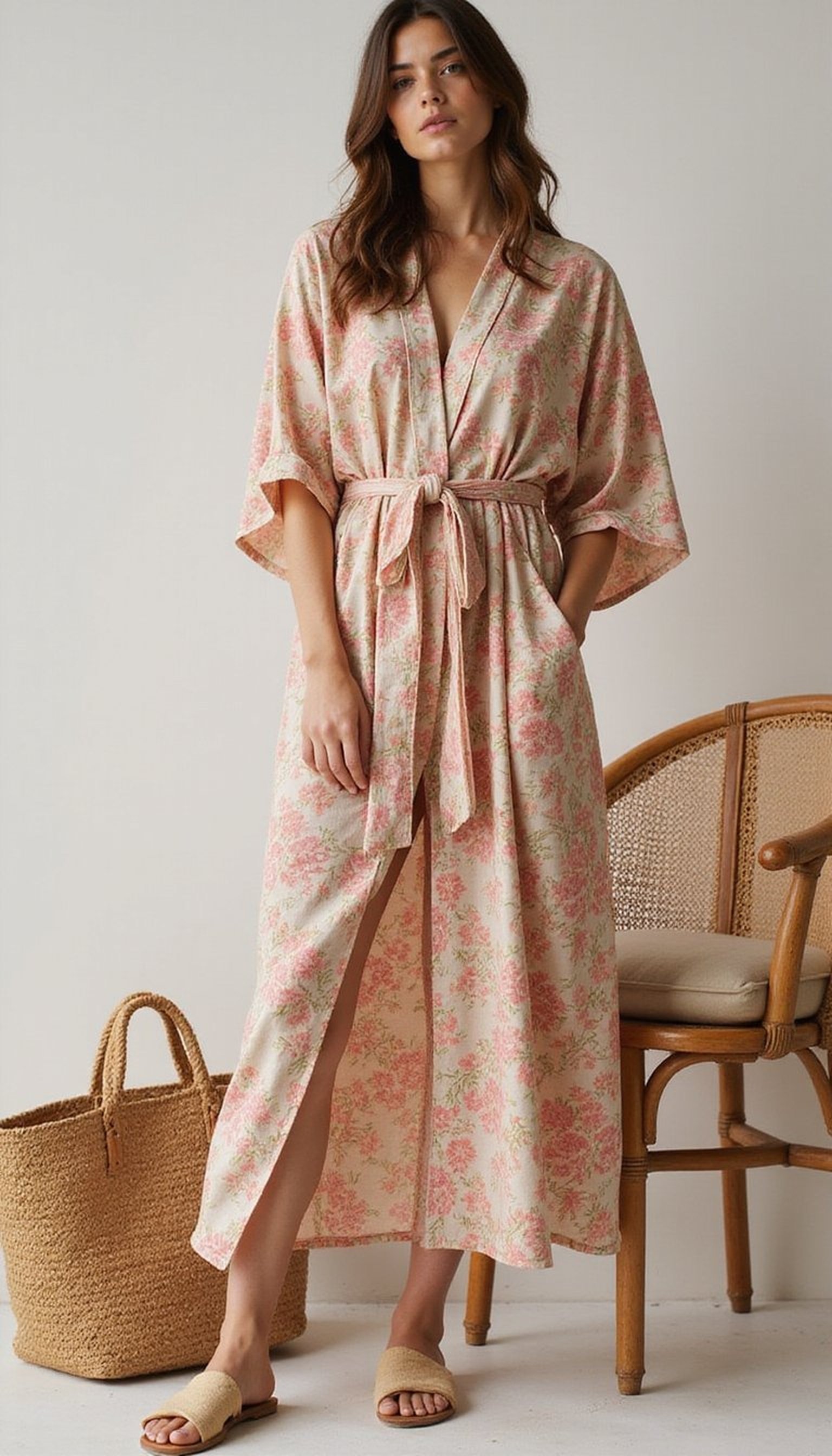 Upcycled Kimono Robe for Poolside Lounging