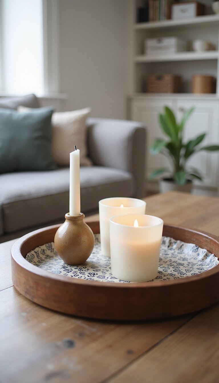 Create a lacquered tray with contact paper