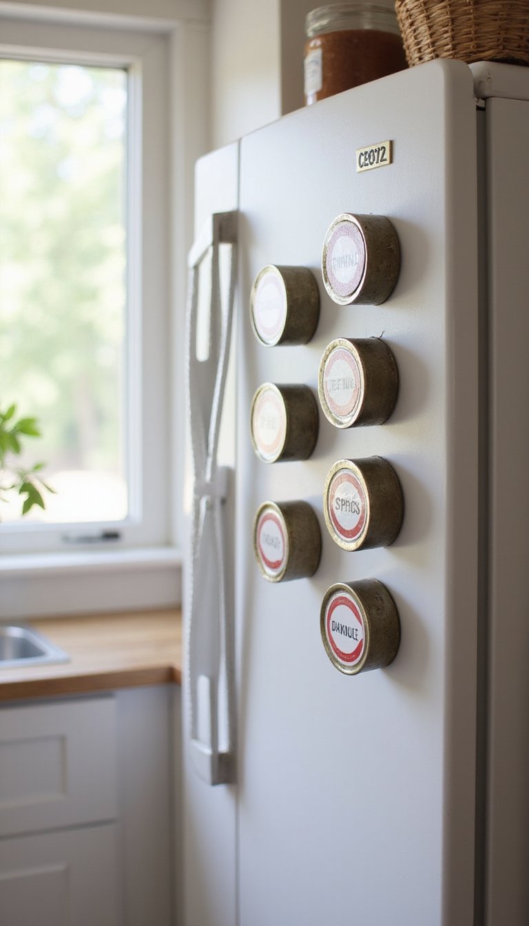 Make a magnetic spice rack from tins