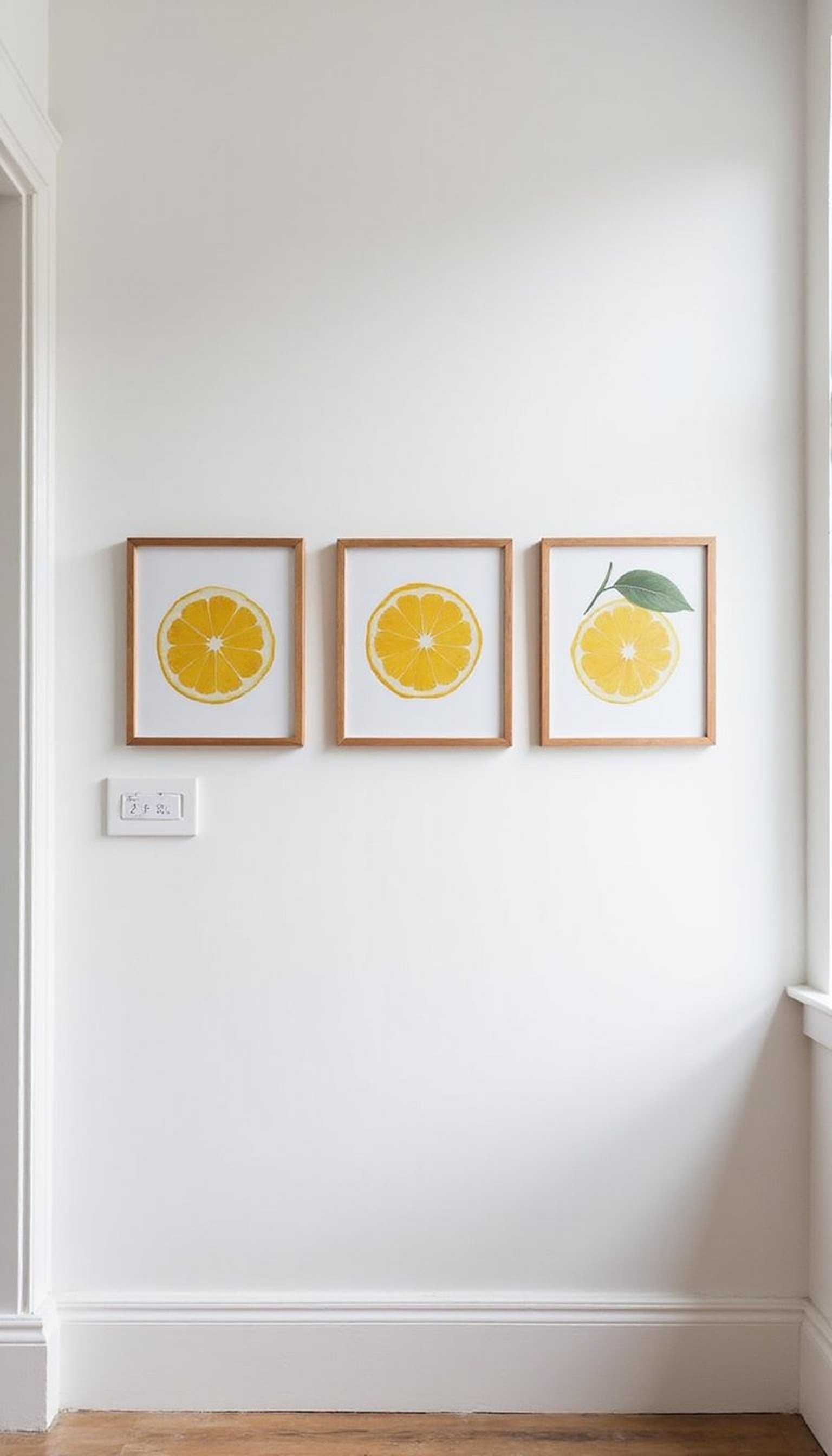 Pressed citrus art in thin frames