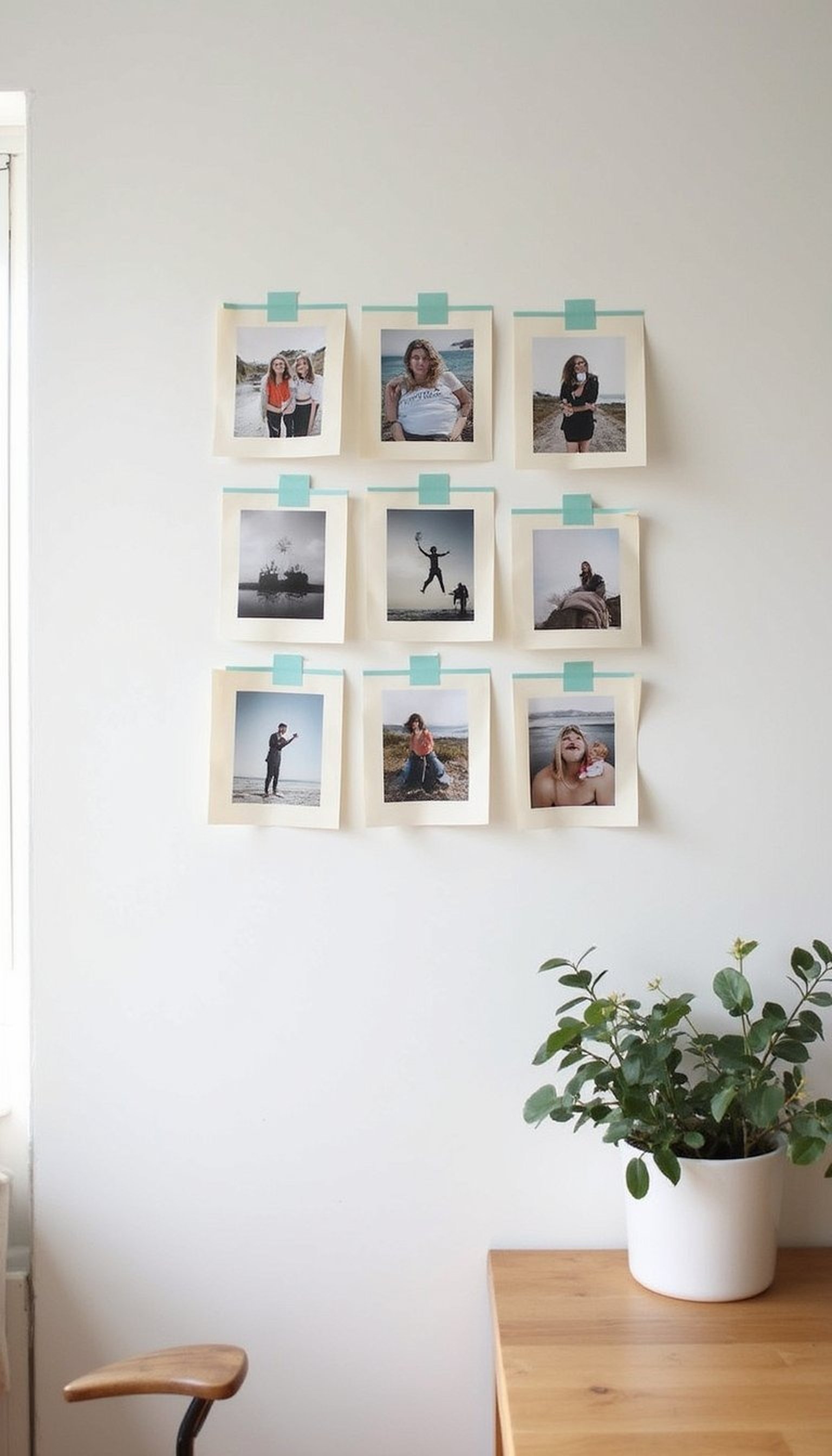 Washi tape wall grid for cozy notes?