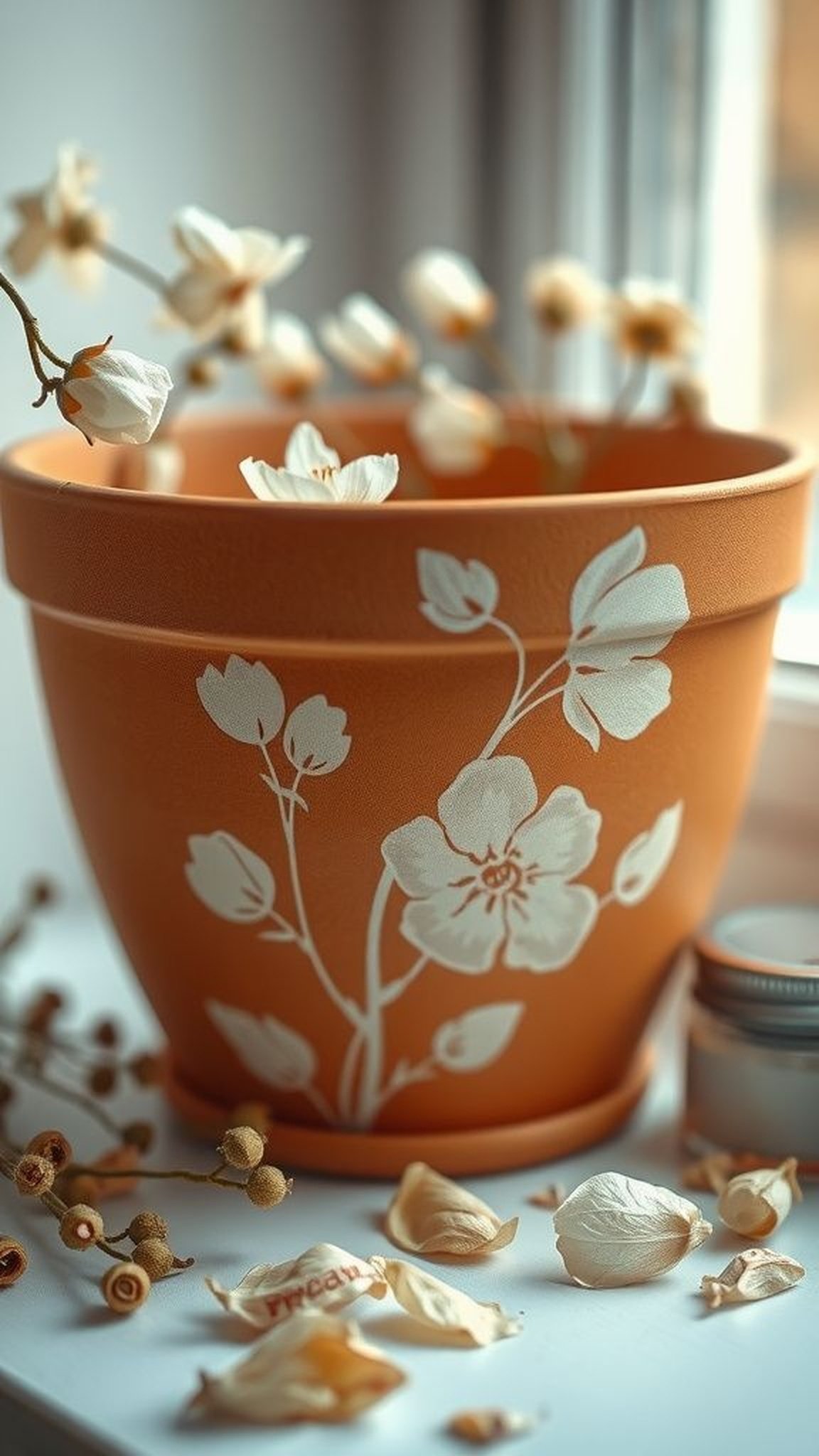 Delicate pressed flower transfer look without fuss