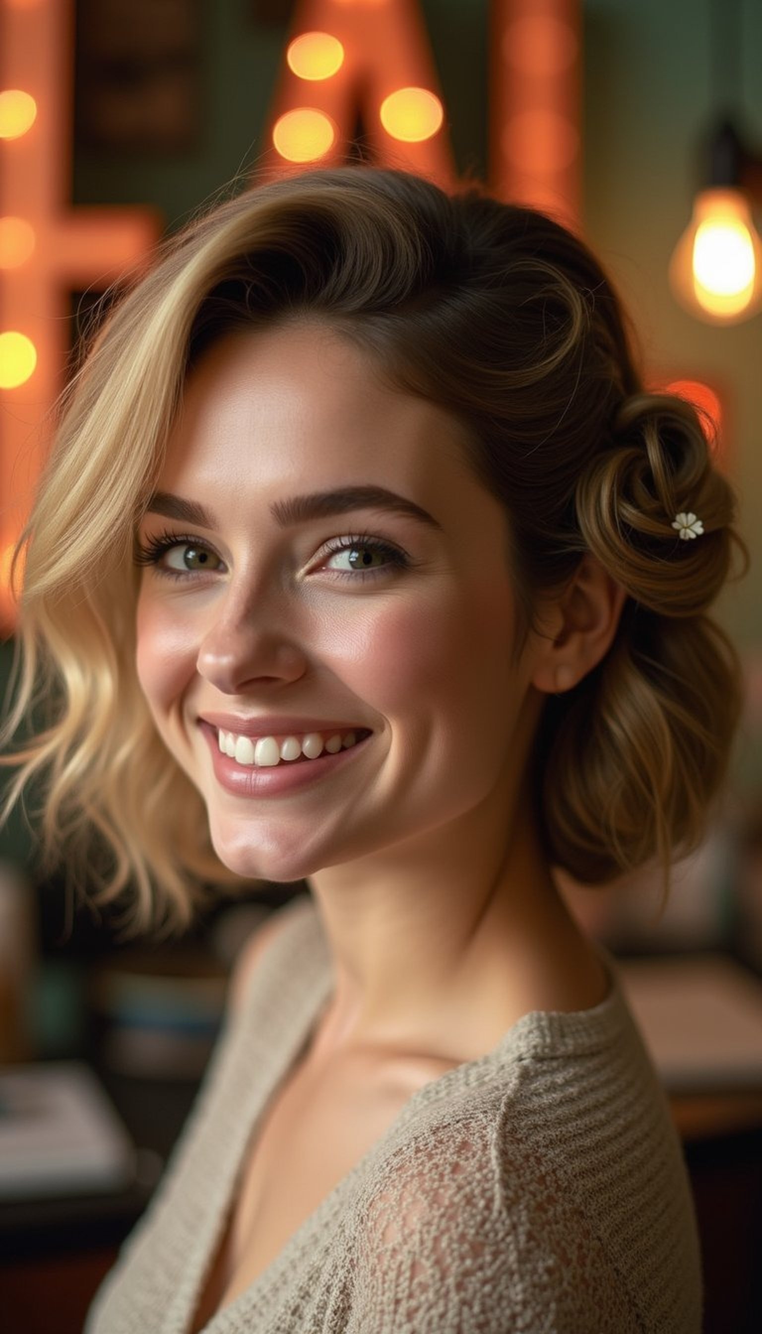 Vintage Victory Roll With Shamrock Clip